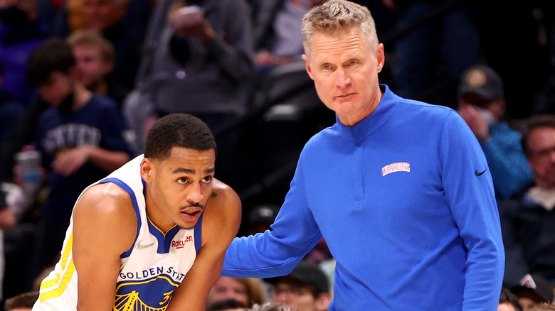 Steve Kerr and player Jordan Poole