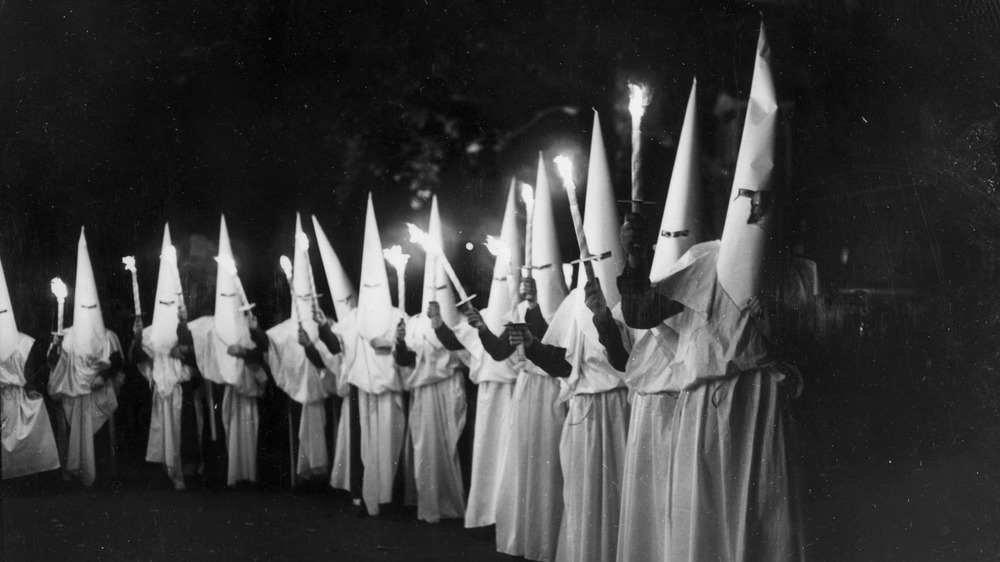 Klan army with torches