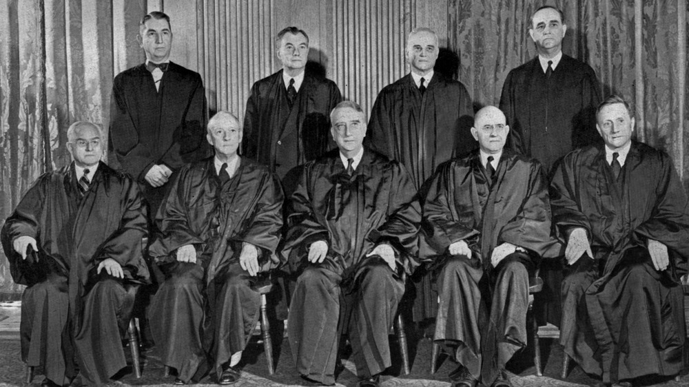 Hugo Black seated with fellow justices