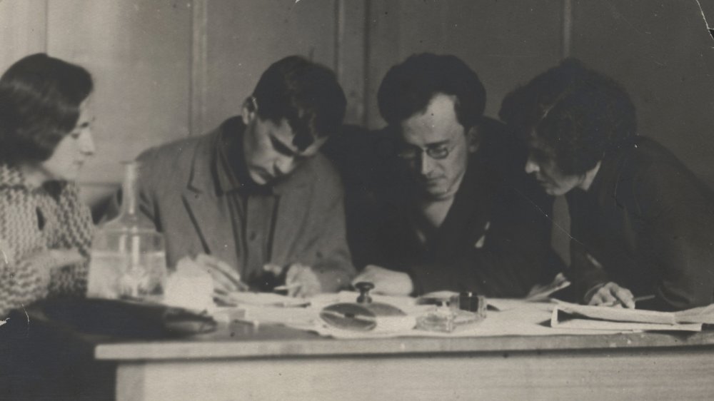 Varlam Shalamov and Arkady Shumsky at the editorial office Za udarnichestvo, 1932.