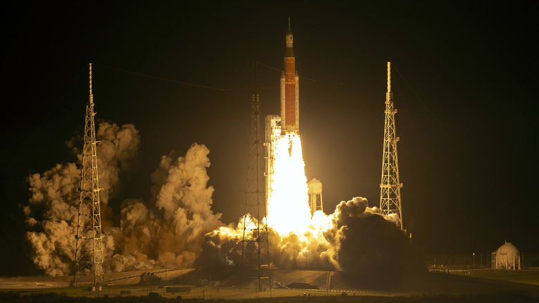 NASA SLS rocket launch.