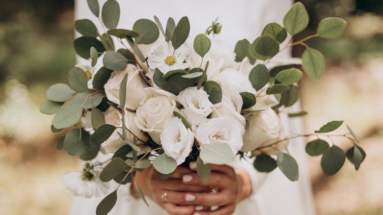 Bouquet of green and white flowers