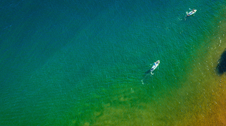 lake lanier with colorful shot of water