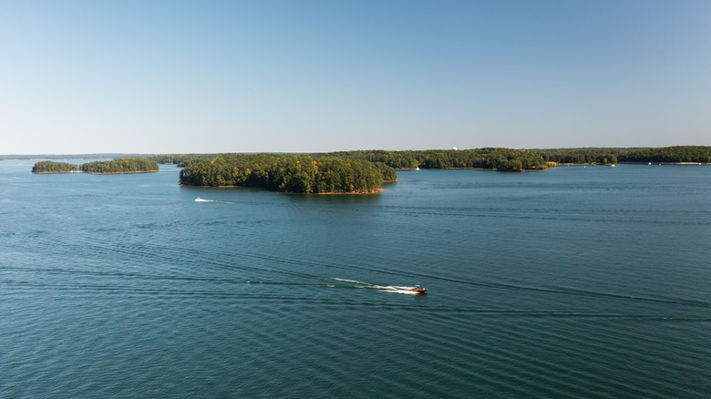 aerial shot of lake lanier