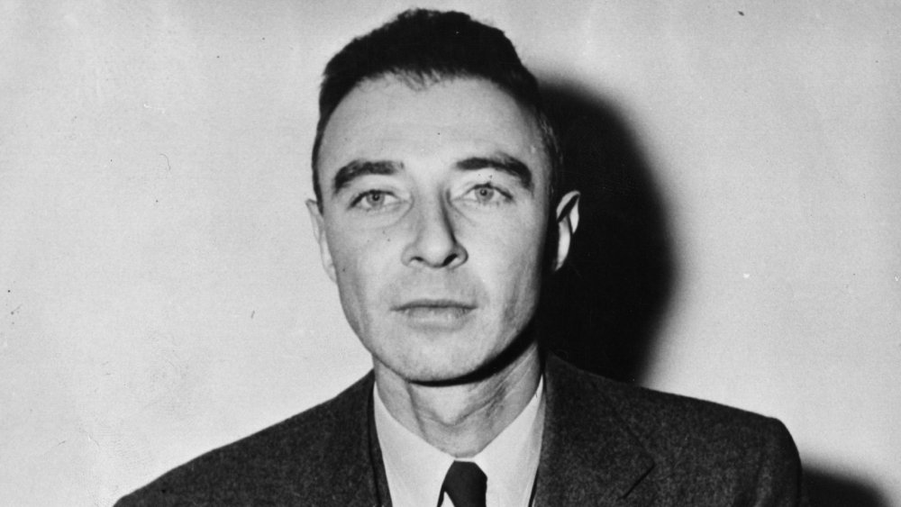 J. Robert Oppenheimer staring camera
