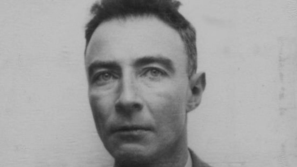 J. Robert Oppenheimer looking serious