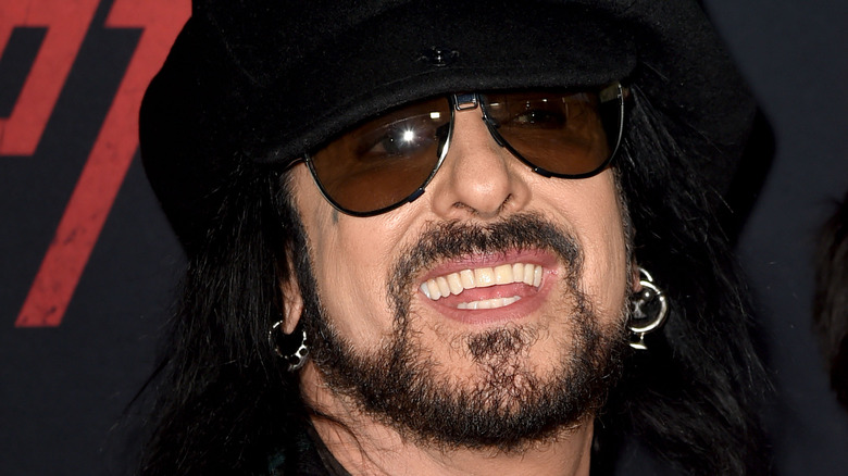 Nikki Sixx film premiere hat sunglasses