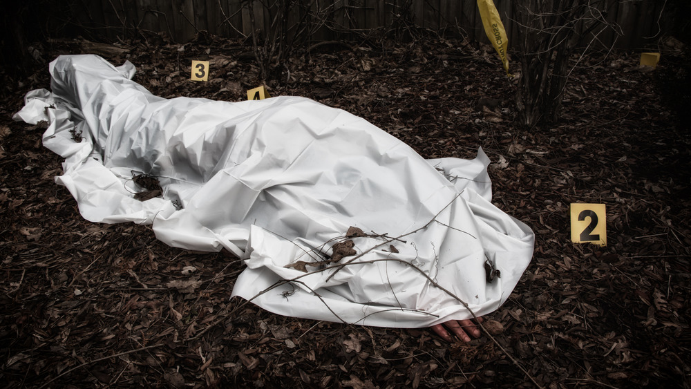 Murder victim under sheet