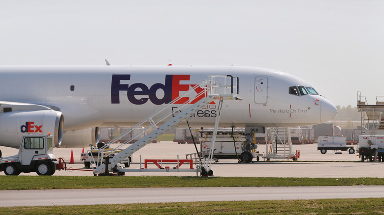 FedEx plane ground staircase