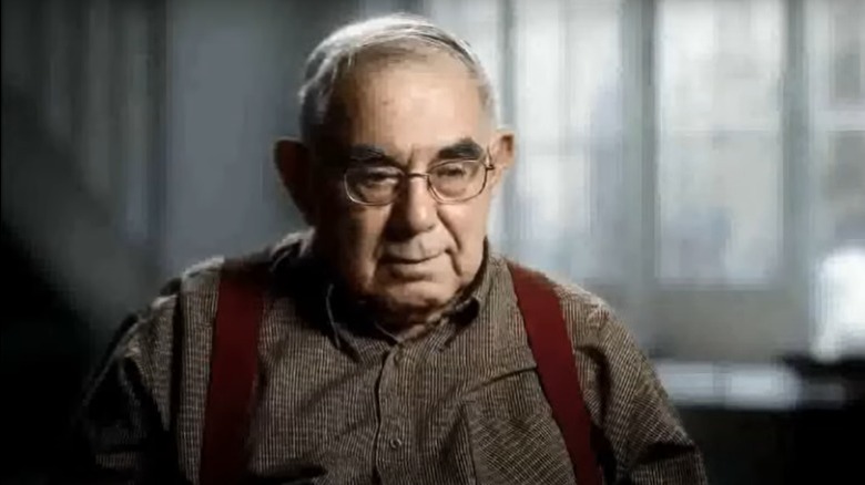 Avraham Shalom sitting for an interview in the documentary The Gatekeepers