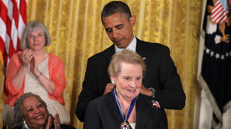 Madeleine Albright and Barack Obama