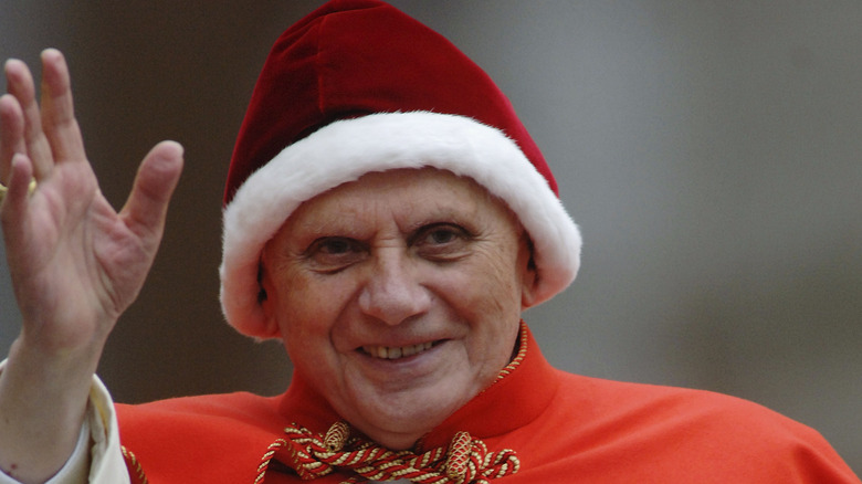 Pope Benedict wearing the camauro