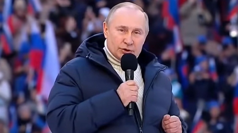 Vladimir Putin giving speech