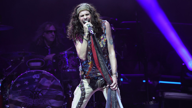 Steven Tyler singing on stage