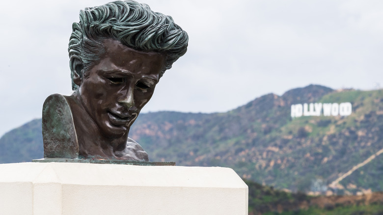 james dean sculpture hollywood sign