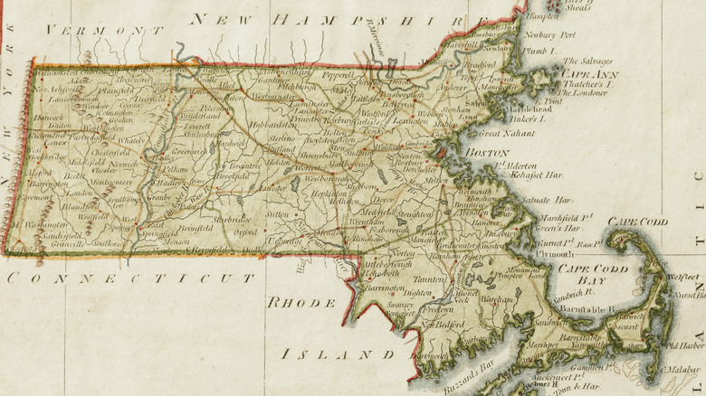 1800s map of Massachusetts