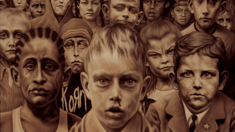 Album artwork of Korn's Untouchables featuring all the kids on the cover