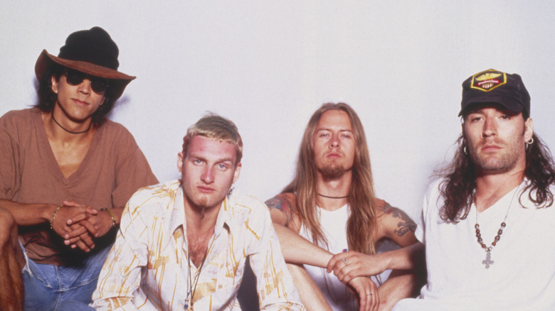 Alice in Chains staring into camera in mid-1990s publicity photo