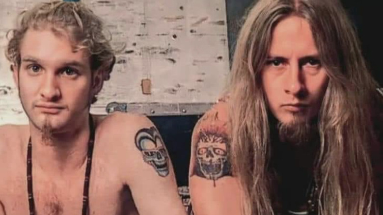 Layne Staley and Jerry Cantrell with skull tattoos