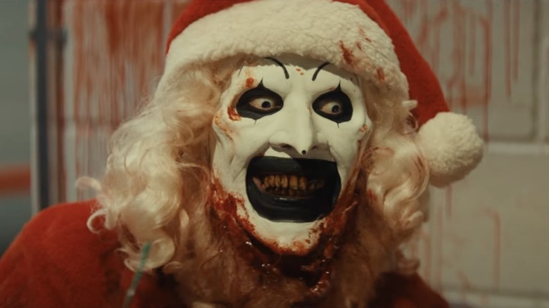 Art the Clown in a Santa suit in Terrifier 3