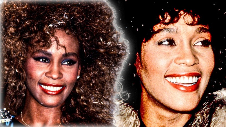 side by side photos of Whitney Houston