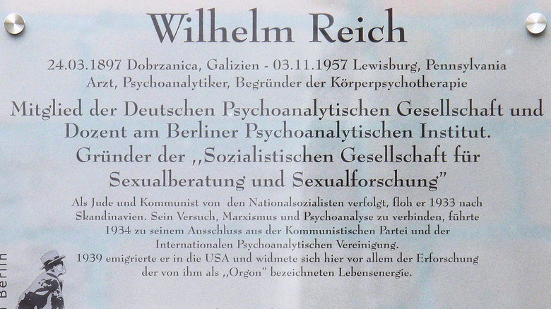 Plaque for Wilhelm Reich's home Berlin
