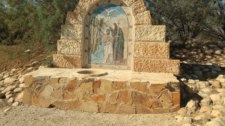 monument to jesus' baptism by john the baptist