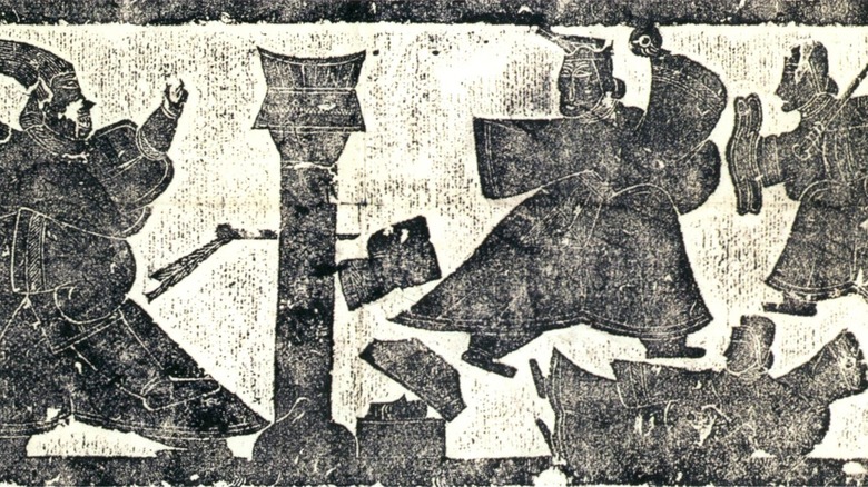 Stone rubbing of carving