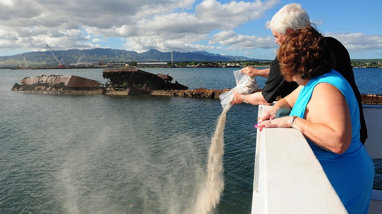 CPO Knight ash scattering ceremony at USS Utah Memorial