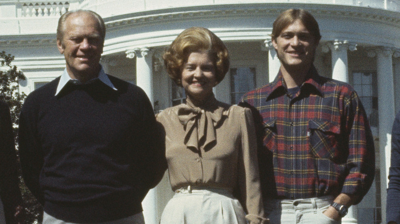 Gerald, Betty, and Jack Ford on the White House lawn