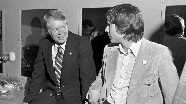 Jimmy Carter talking to his son, Chip