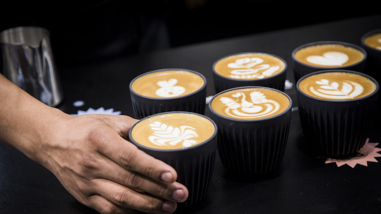 Latte art from champion Dhan Tamang