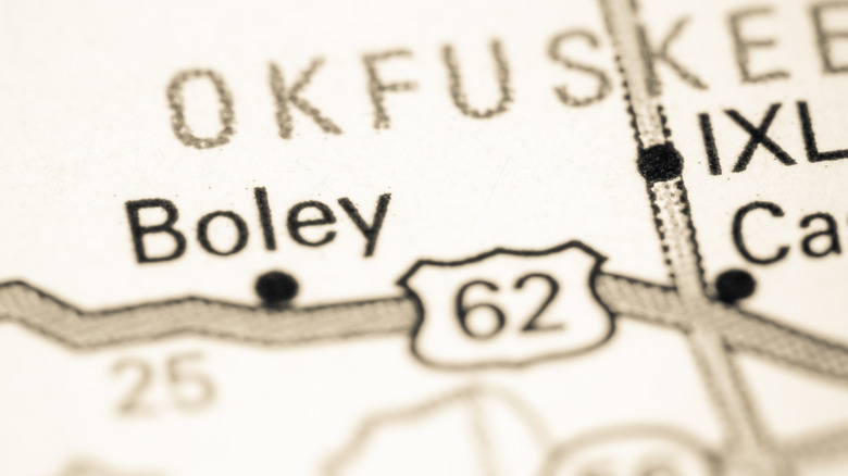 Map showing Boley