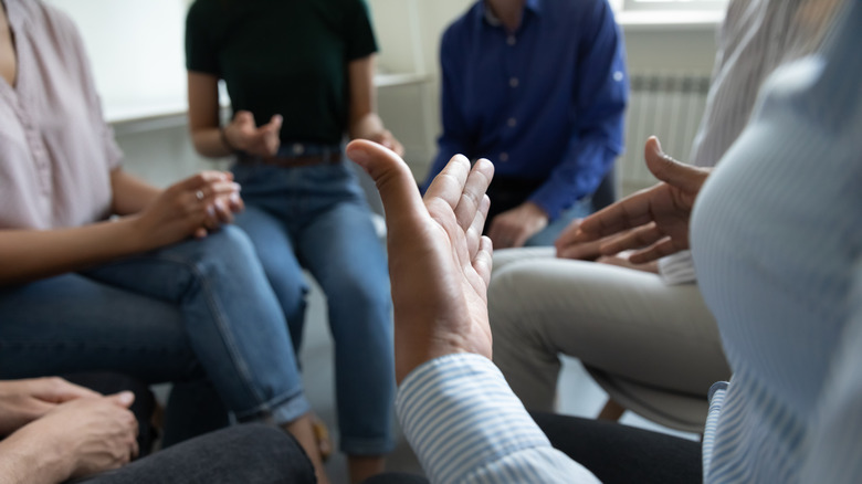 sharing ideas in a circle