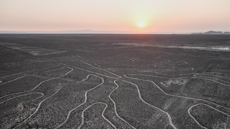 Sunset over the Nazca lines