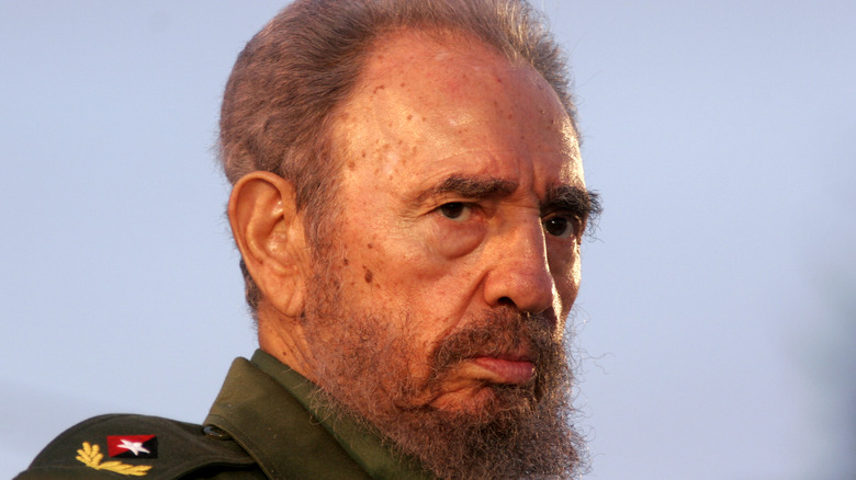 fidel castro with displeased expression