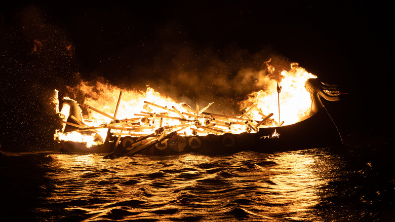 Viking funeral boat