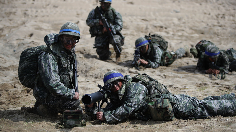 South Korean marines training