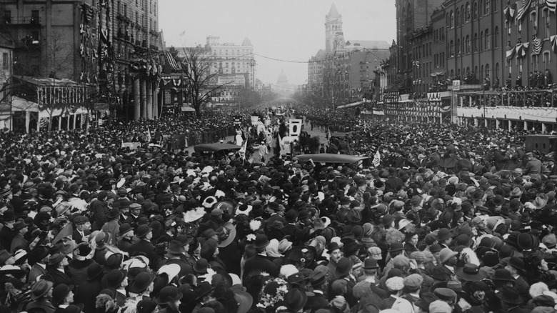 Large crowd marches in suffrage parade