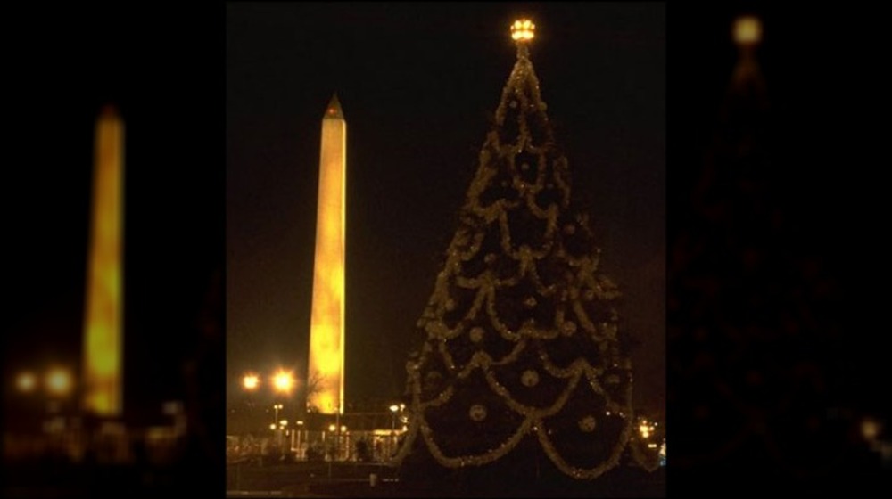 the unlit 1979 national christmas tree