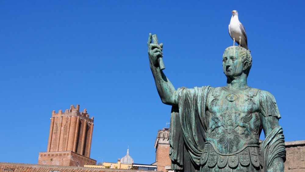 Statue of Nero Caesar, with bird