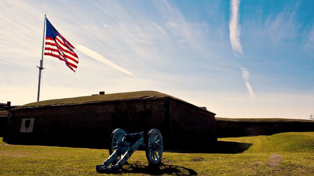 Flag at modern day Fort McHenry historic site, Baltimore