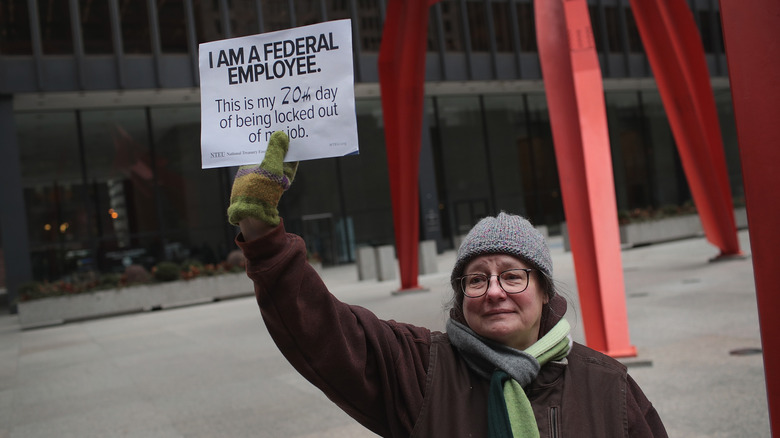 FDA employee protesting the shutdown