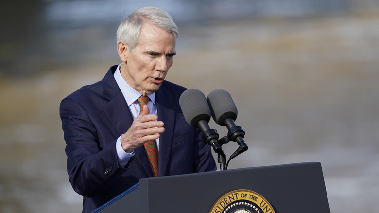 Rob Portman speaking at a lectern