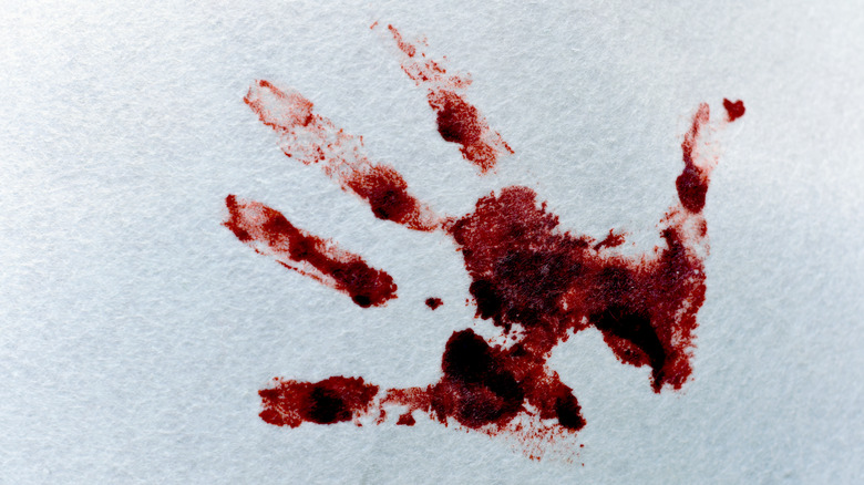 A bloody handprint