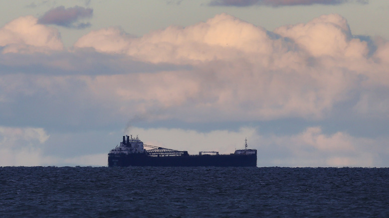 A freighter on Lake Ontario