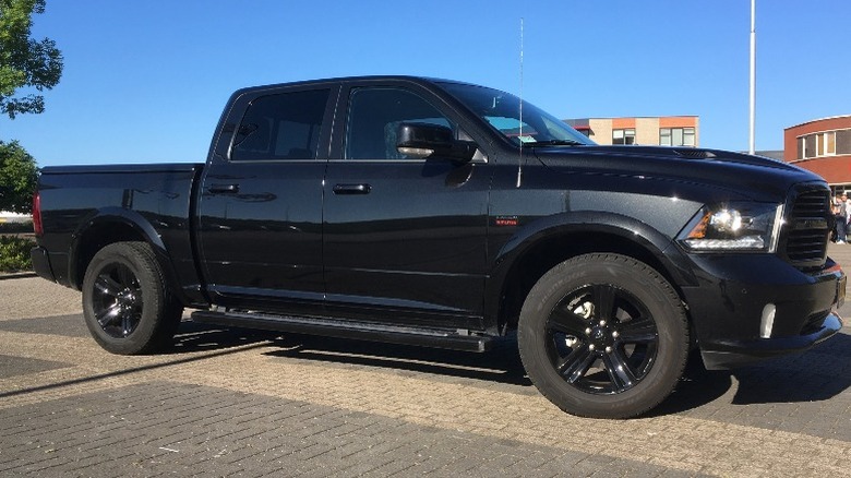 pickup truck in parking lot 