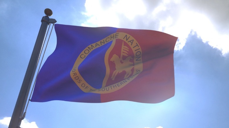 Comanche nation flag waving