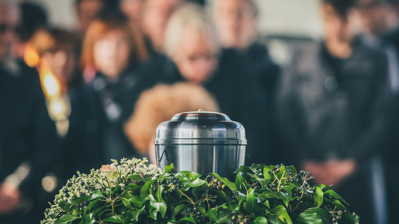 Cremains at a funeral