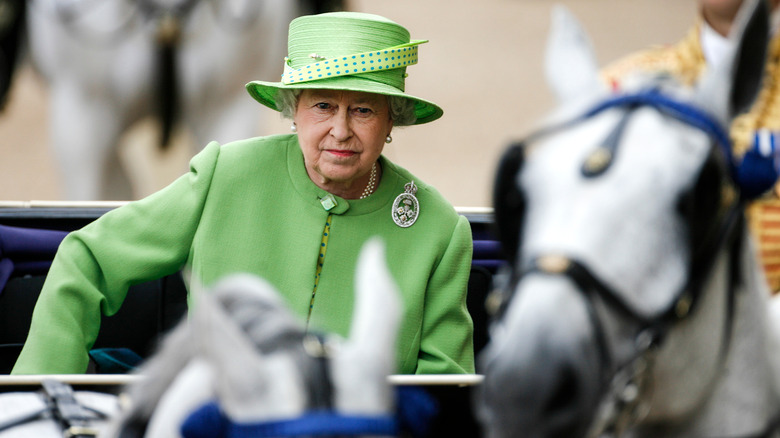 Queen Elizabeth II cart pulled horse